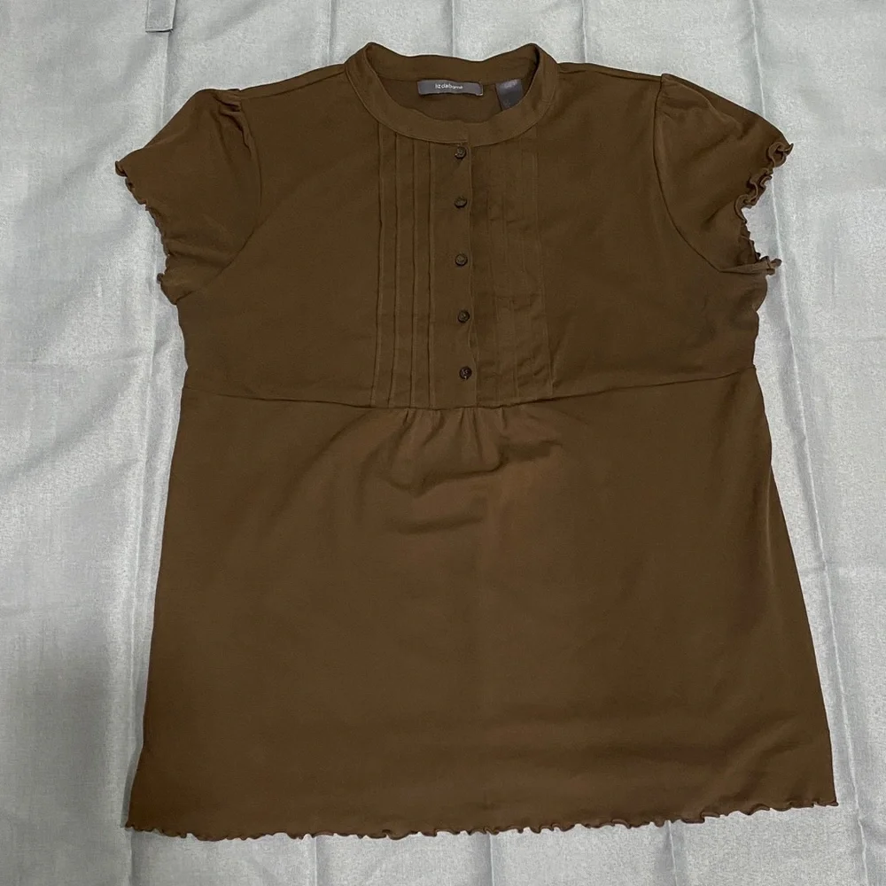 Liz Claiborne Chocolate Button-Up Blouse